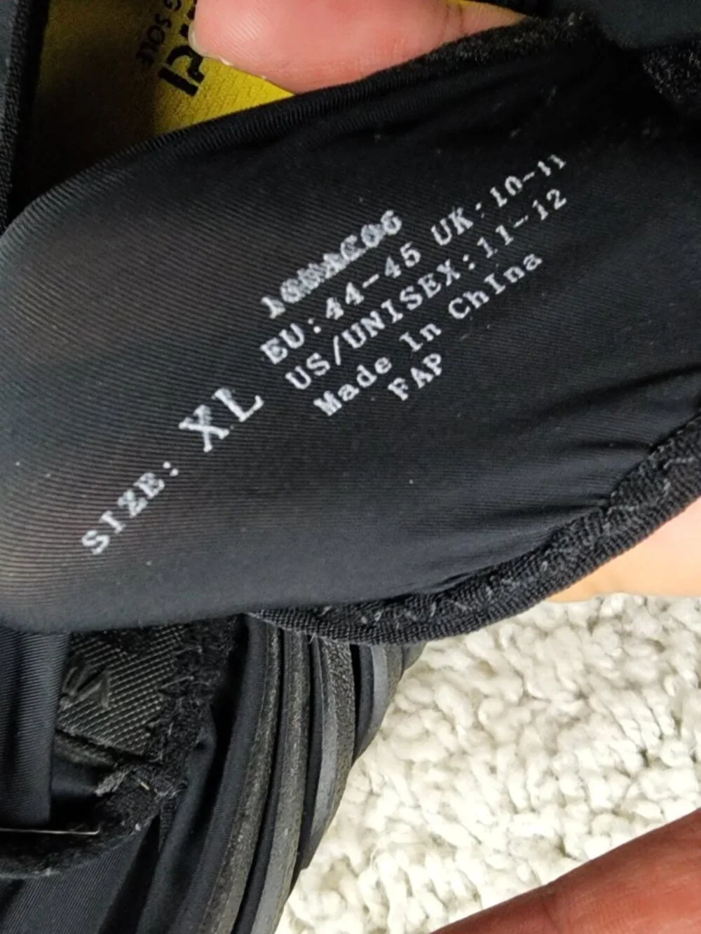 Furoshiki Wrapping Vibram Sole Size 44-45 10-11 XL Black Mens Running Yoga Wrap